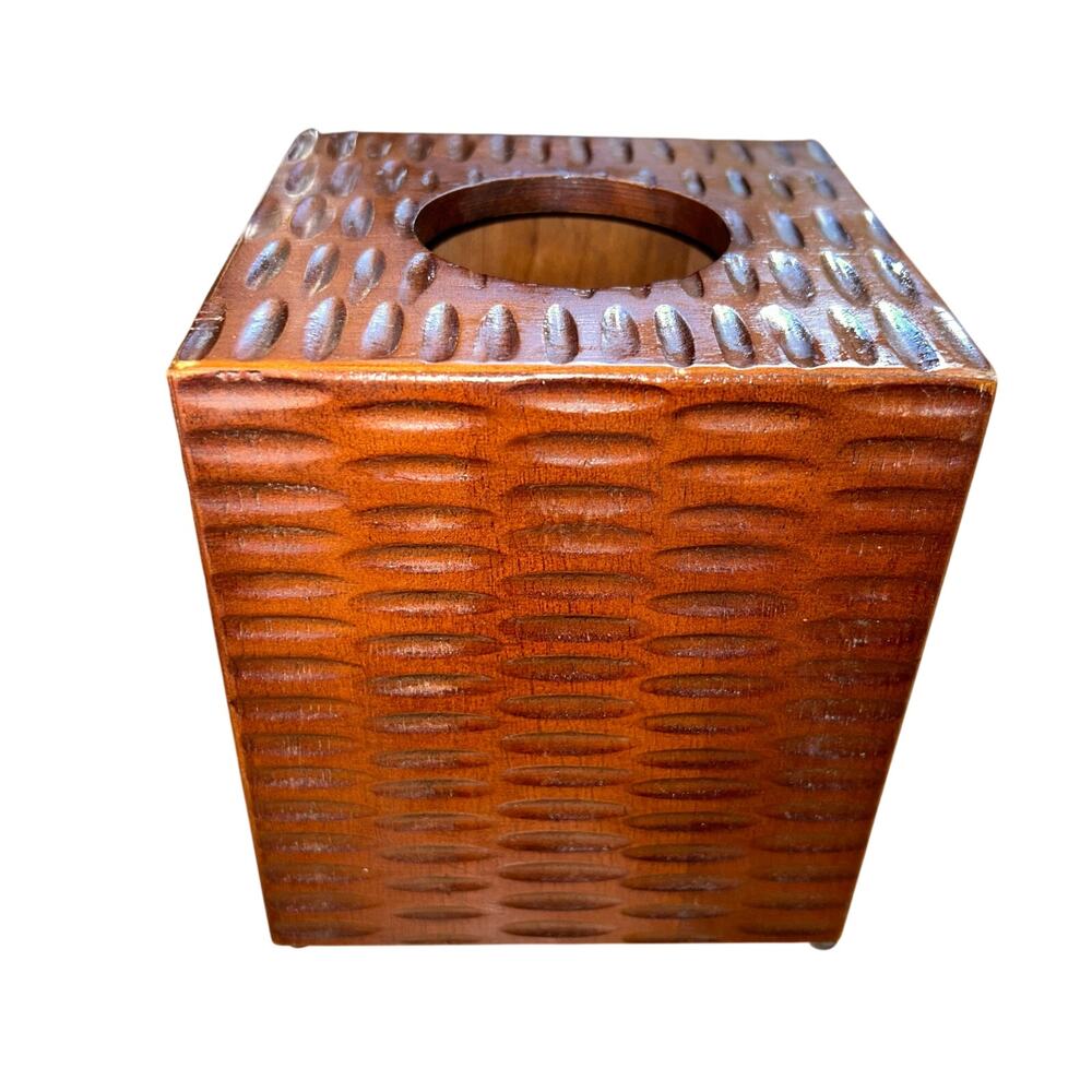 African Queen carved Solid Wood Tissue Box Linens-n-things